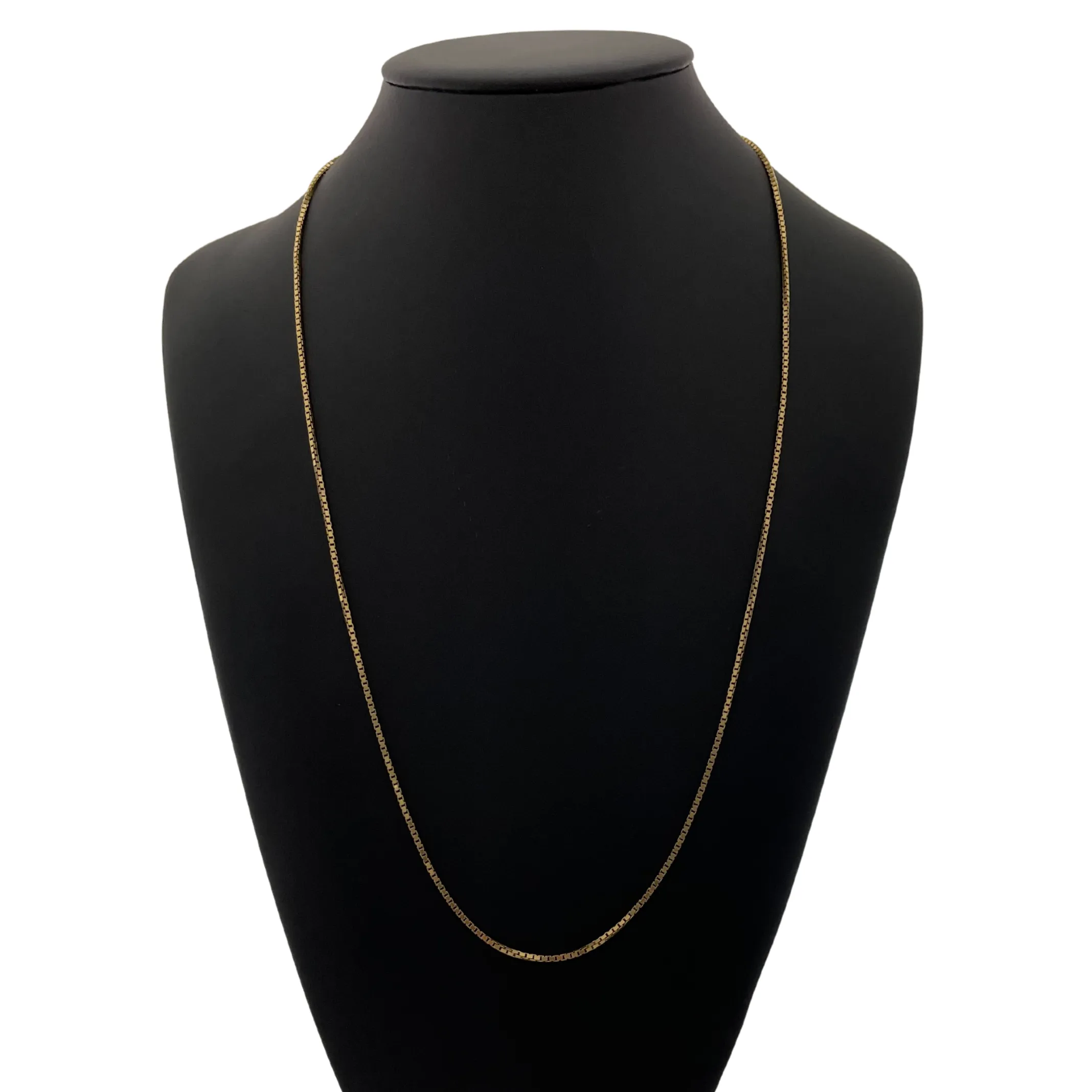 Vintage Italian 27 3/4" Yellow Gold Box Link Necklace