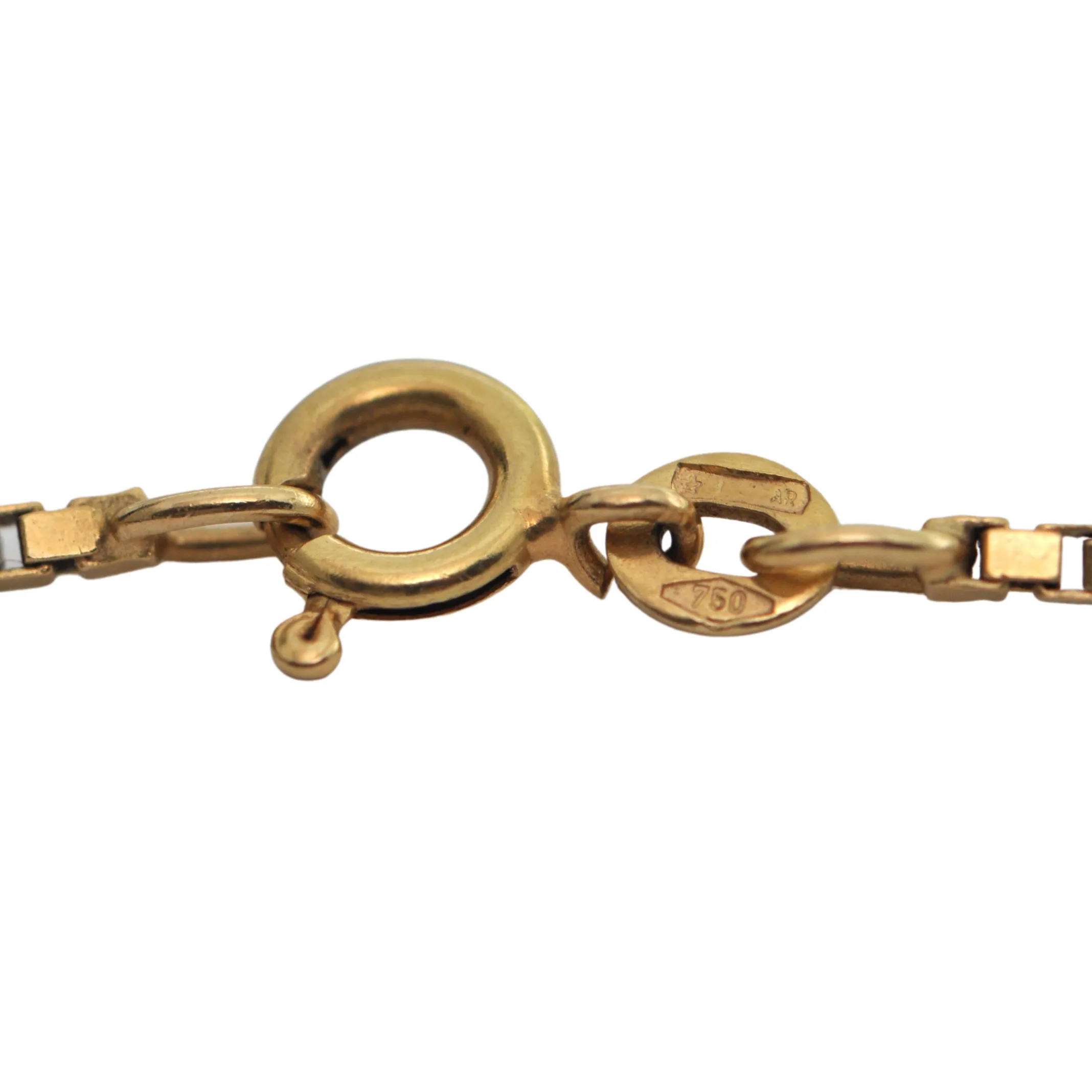 Vintage Italian 27 3/4" Yellow Gold Box Link Necklace