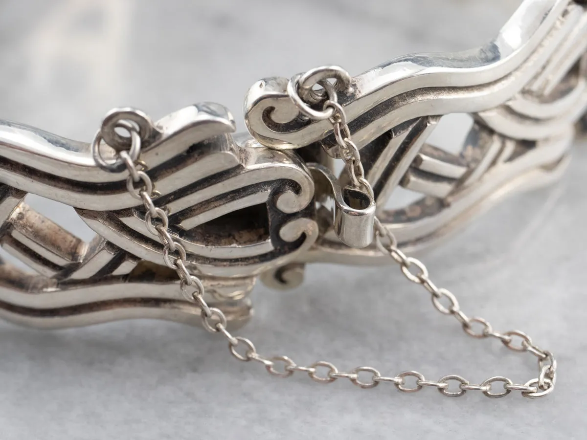 Vintage Taxco Sterling Silver Patterned Link Bracelet