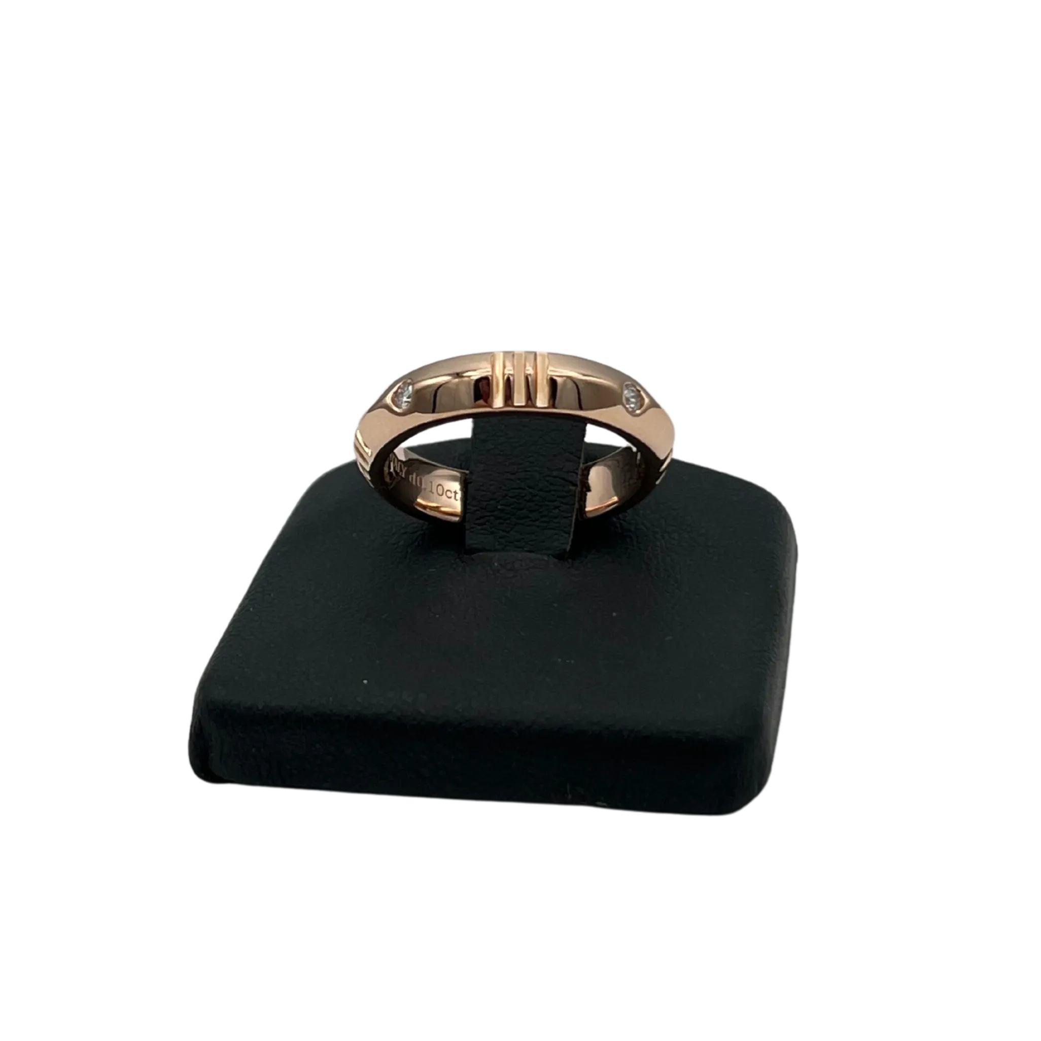 Vintage Tiffany & Co. Atlas X Closed 0.10ct 18k Rose Gold Diamond band