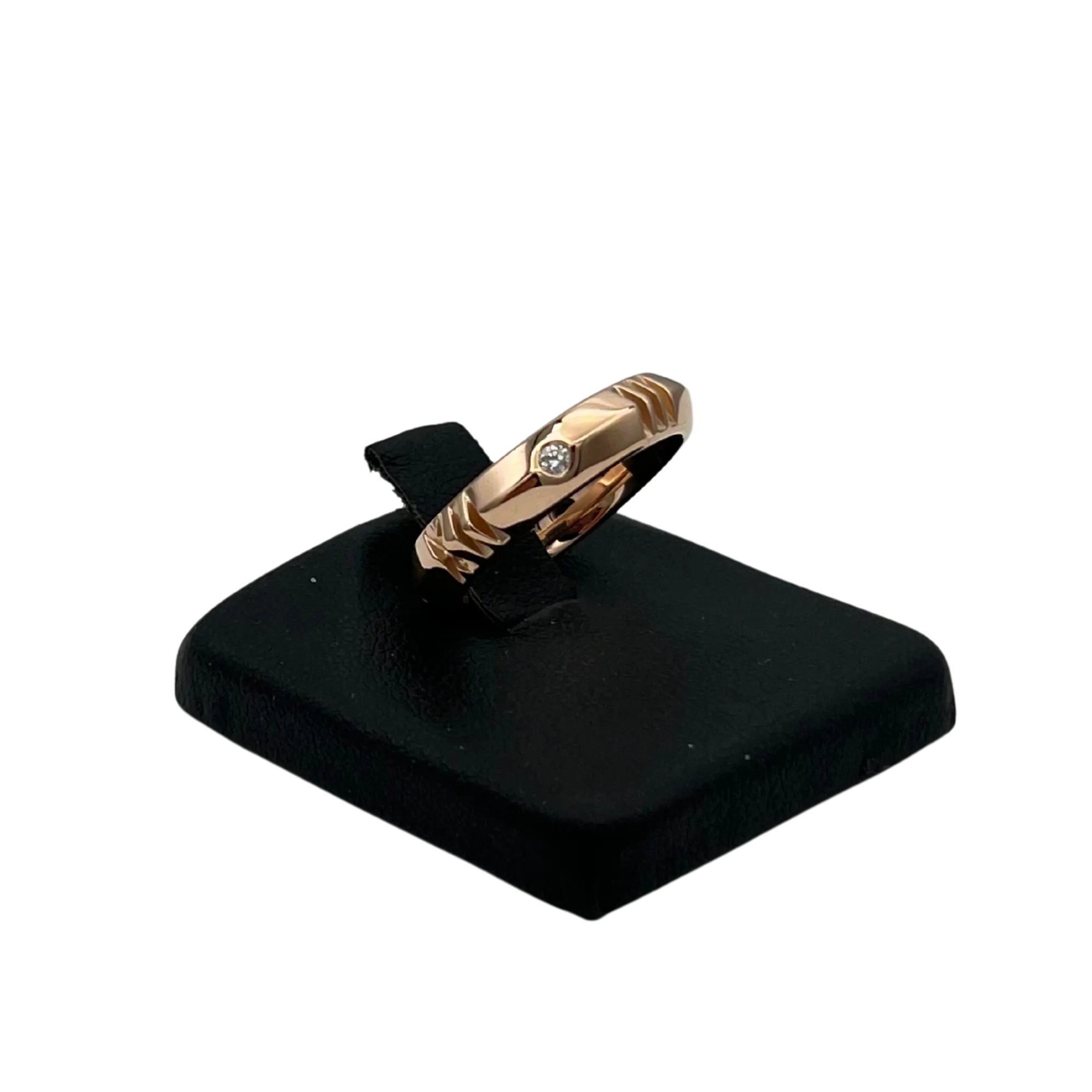 Vintage Tiffany & Co. Atlas X Closed 0.10ct 18k Rose Gold Diamond band