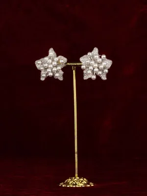 White Color Silver Plated Faux Diamond Earrings - CZEAR599