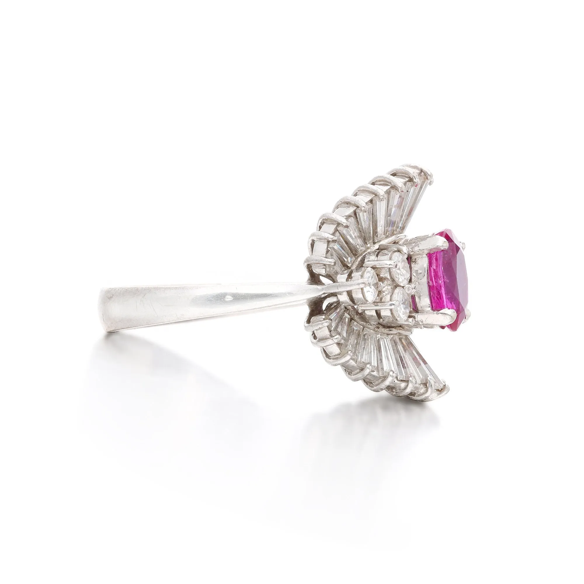 White Gold, 1.10ct Pink Sapphire and Diamond Ring