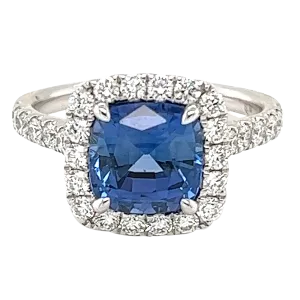 White Gold, 2.65ct Sapphire and Diamond Ring