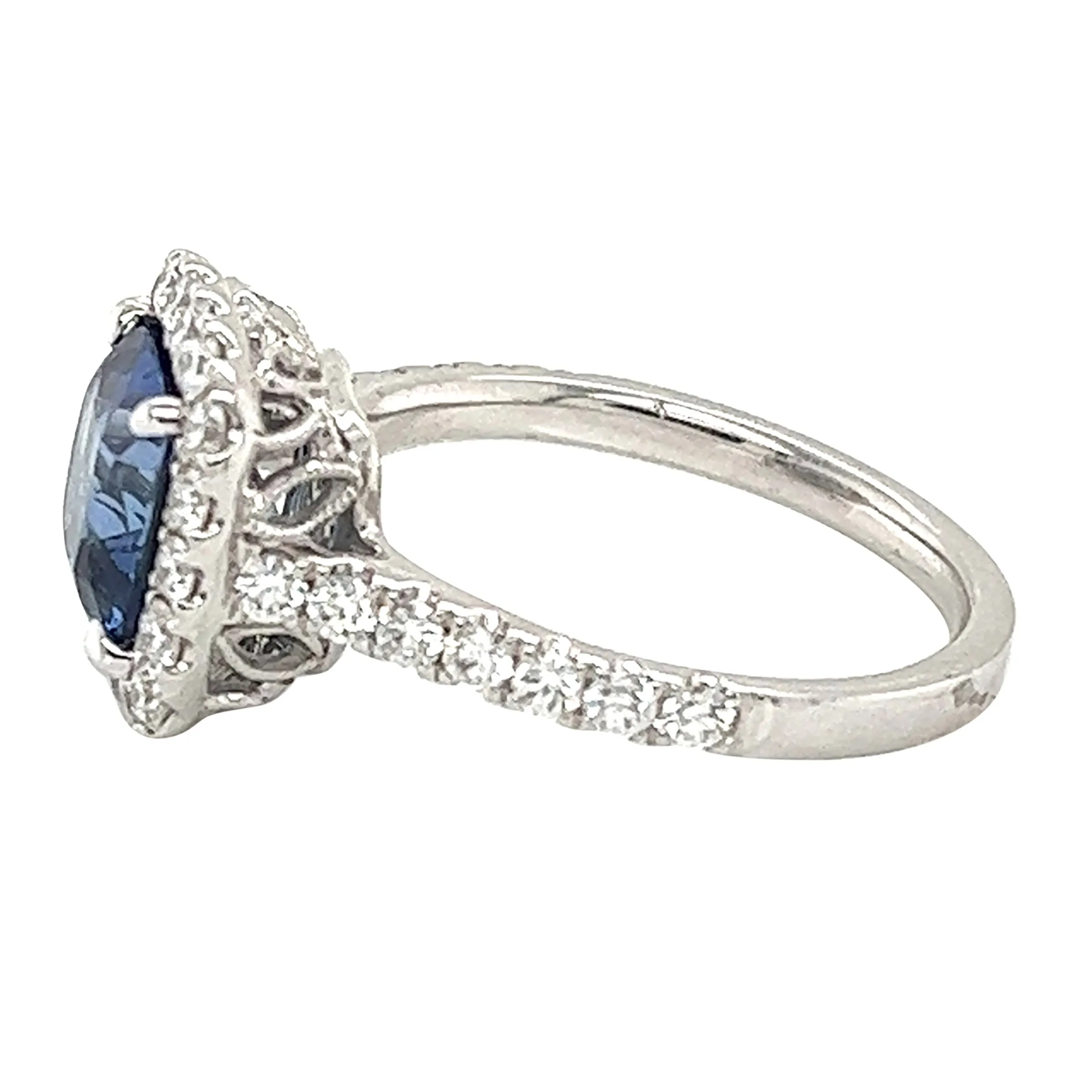 White Gold, 2.65ct Sapphire and Diamond Ring