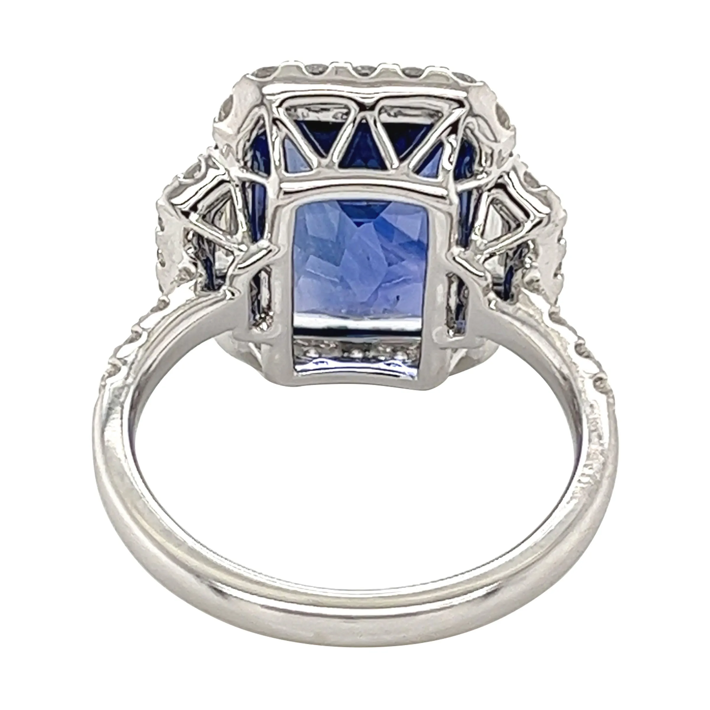 White Gold, 5.81ct Ceylon Sapphire and Diamond Ring