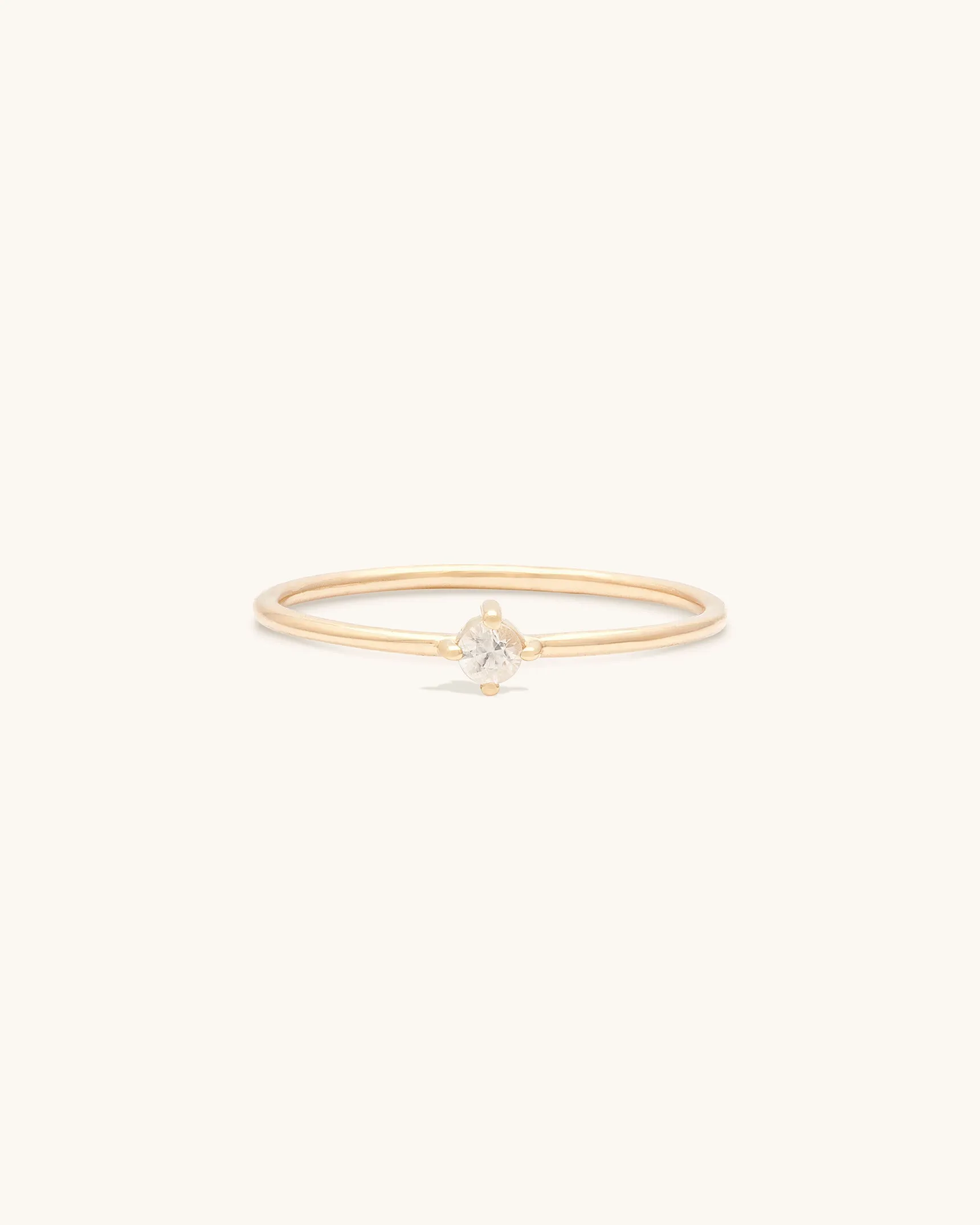 White Sapphire Birthstone Ring