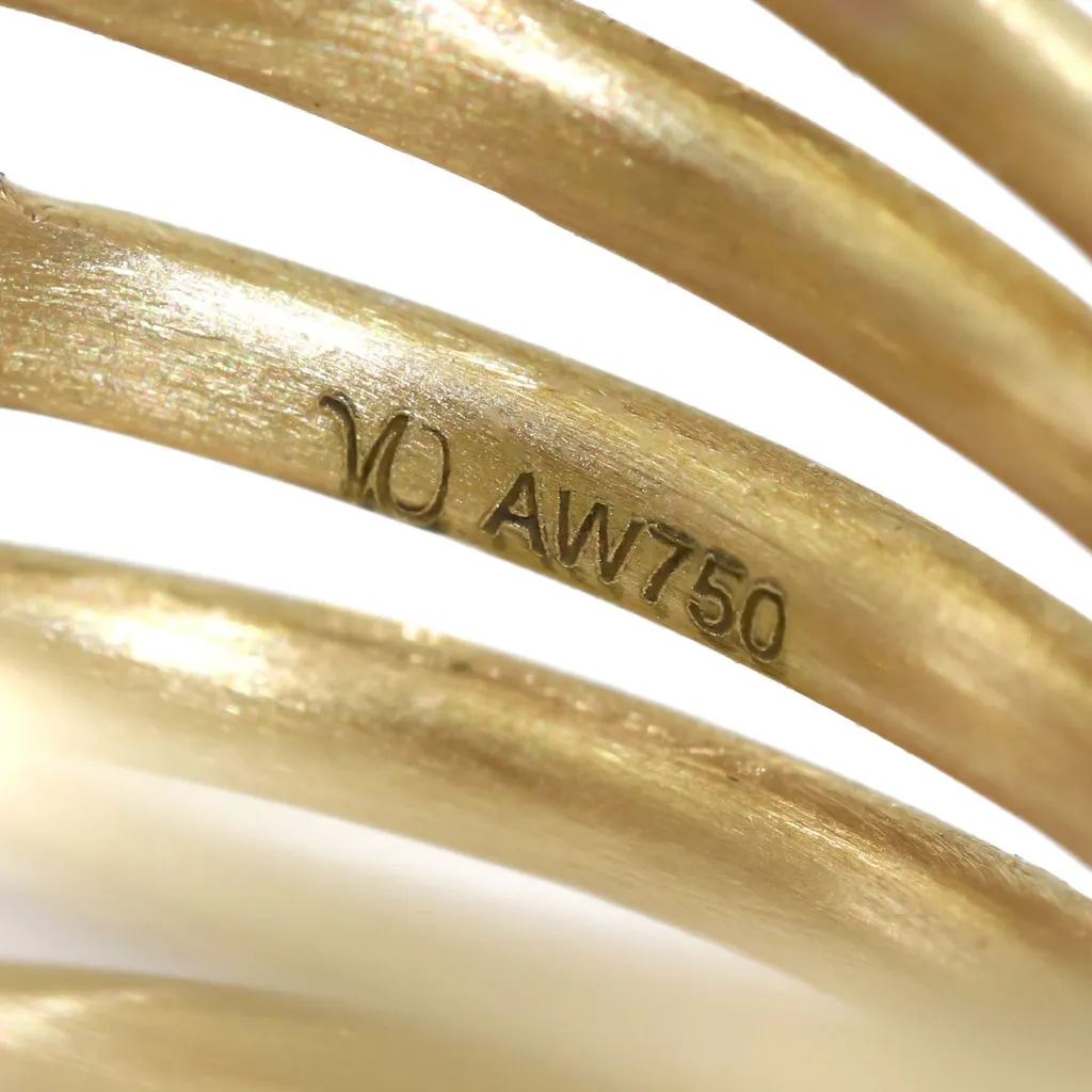 Wille Jewellery White Diamond Gold Bubble Wrap Band Ring