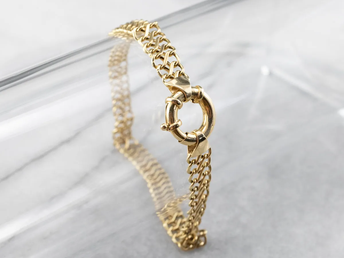Woven Gold Infinity Link Chain Bracelet