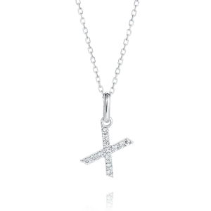 X Letter Pendant White Gold