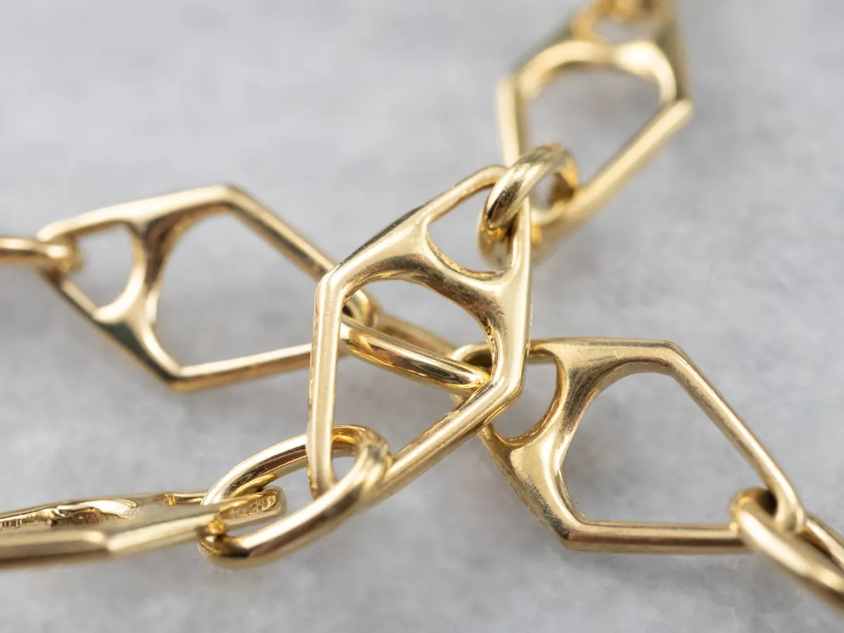 Yellow 18K Gold Marquise Link Bracelet