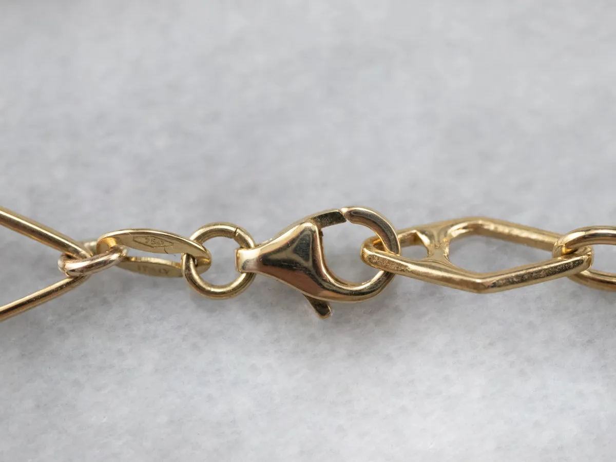 Yellow 18K Gold Marquise Link Bracelet
