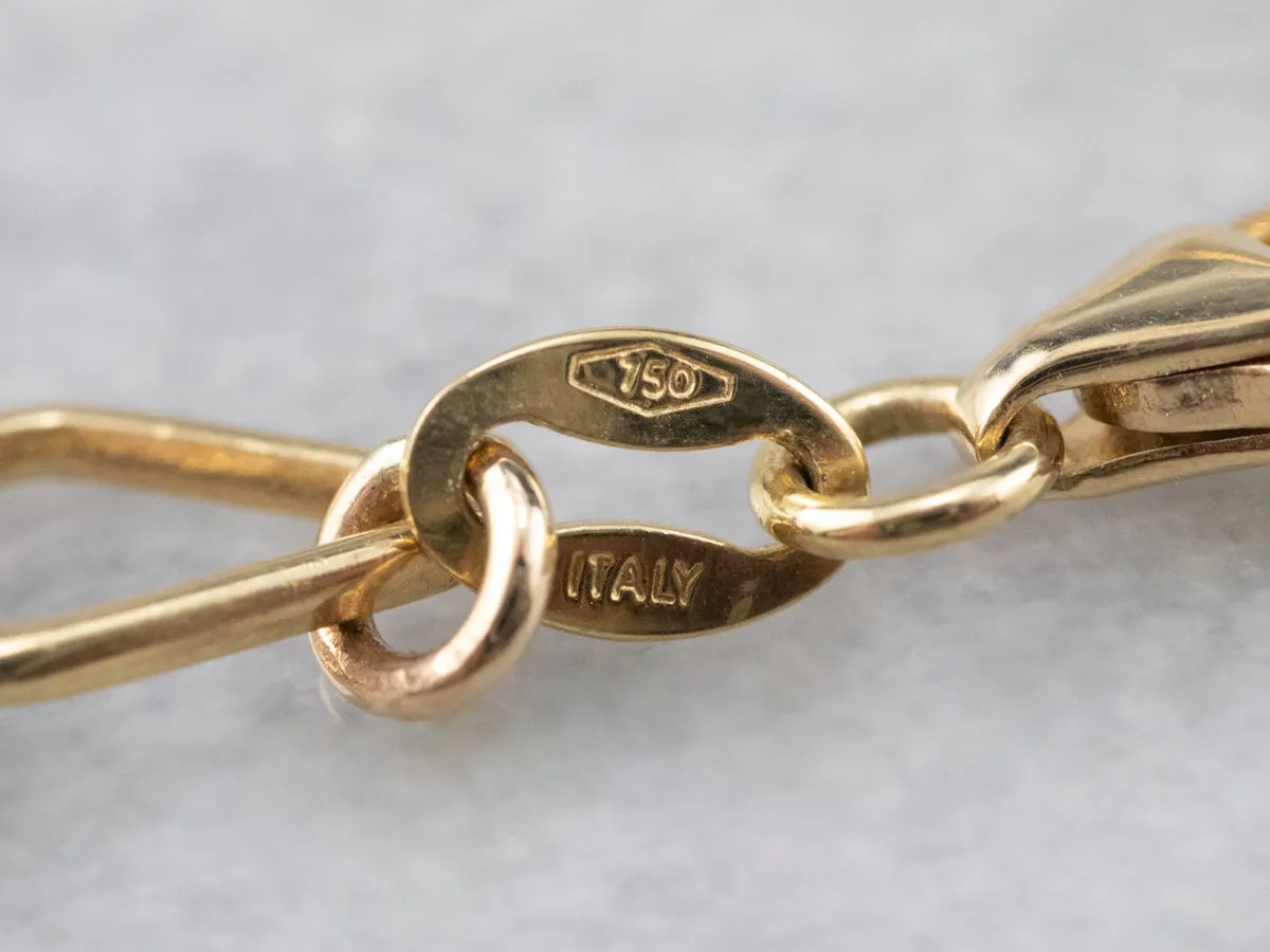 Yellow 18K Gold Marquise Link Bracelet